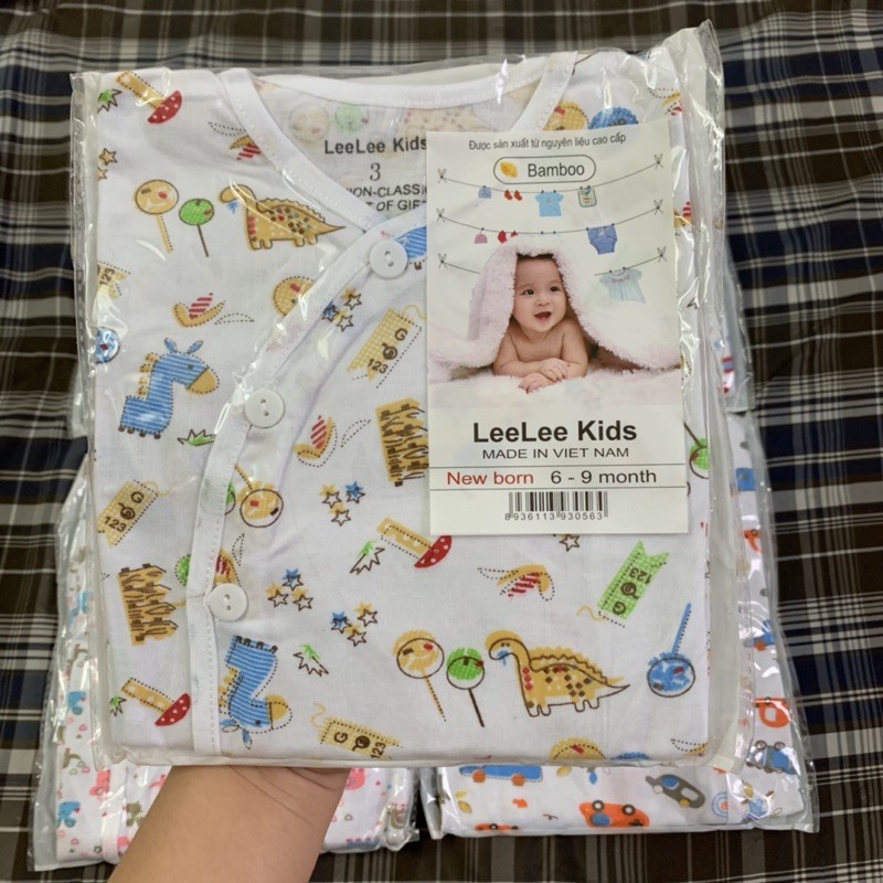 Bộ quần áo dài tay lệch vai cho bé Lee lee Kid 0-9M