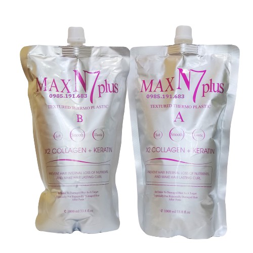 [Mua 2 Tặng 1 Keratin Bongi] Cặp Uốn Xoăn Nóng Max N7 Plus Collagen Keratin Cho salon 1000ml *2 No7