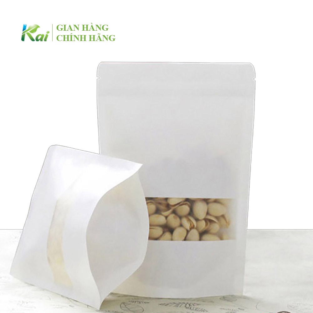 50 Túi Zip Giấy TRẮNG NHÁM, có CỬA SỔ, an toàn thực phẩm, nhiều KÍCH CỠ, chất lượng, có số lượng lớn