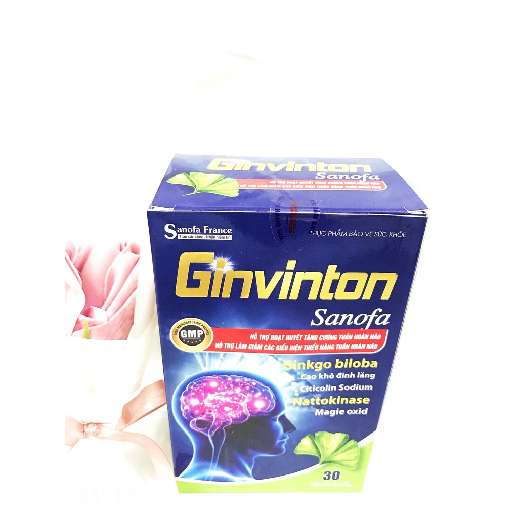 Viên bổ não GINVINTON, hỗ trợ hoạt huyết, tăng cường tuần hoàn não, an thần; giảm đau đầu, hoa mắt, chóng mặt, mất ngủ