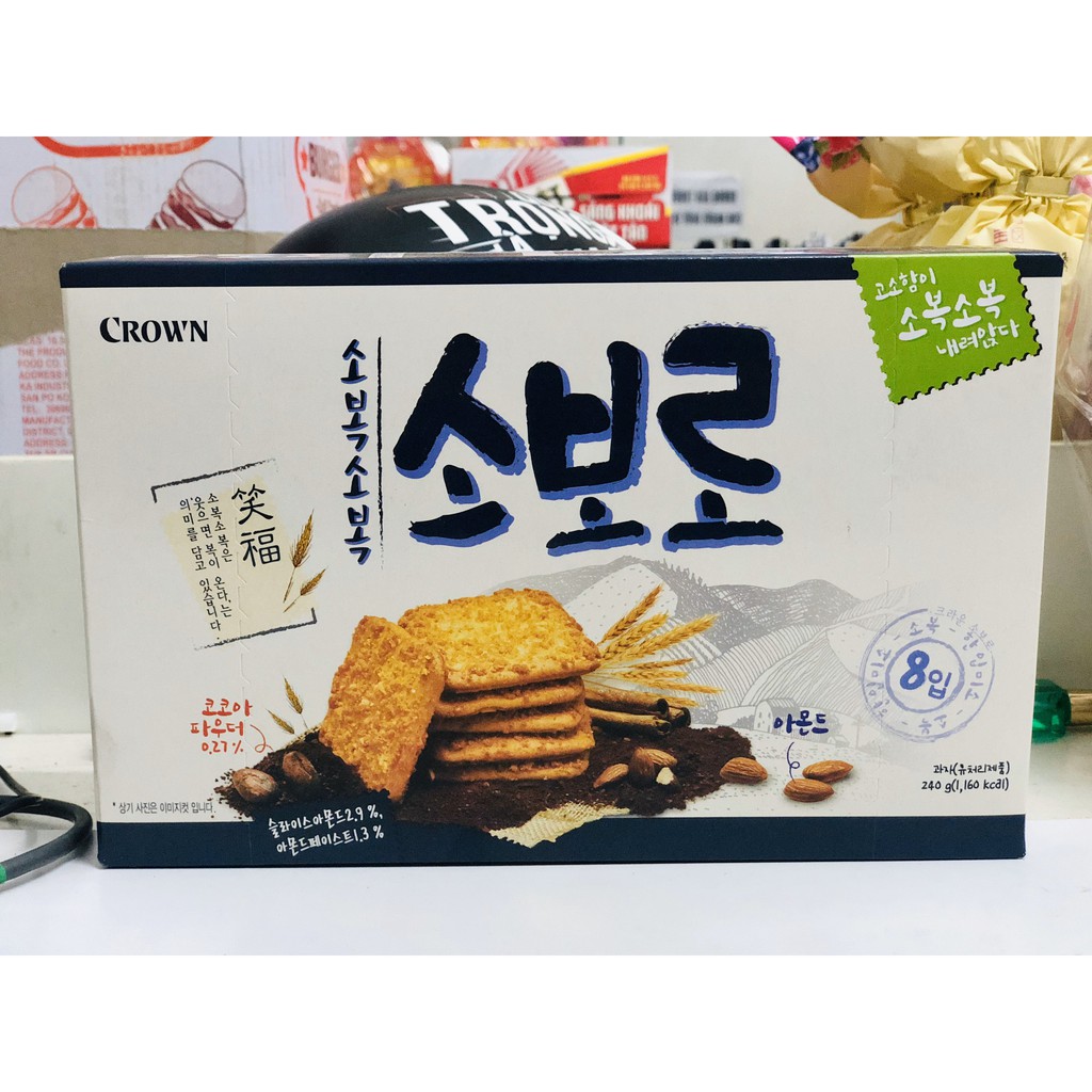 Bánh Hạnh Nhân Soboro Hàn Quốc Crown 240g