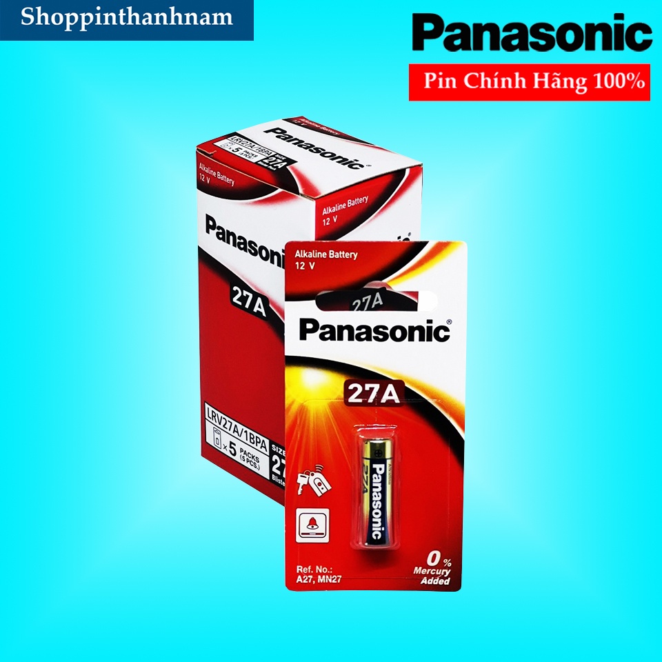Pin A27 Panasonic 12V Chính Hãng Thay Pin Cửa Cuốn , Chuông Cửa