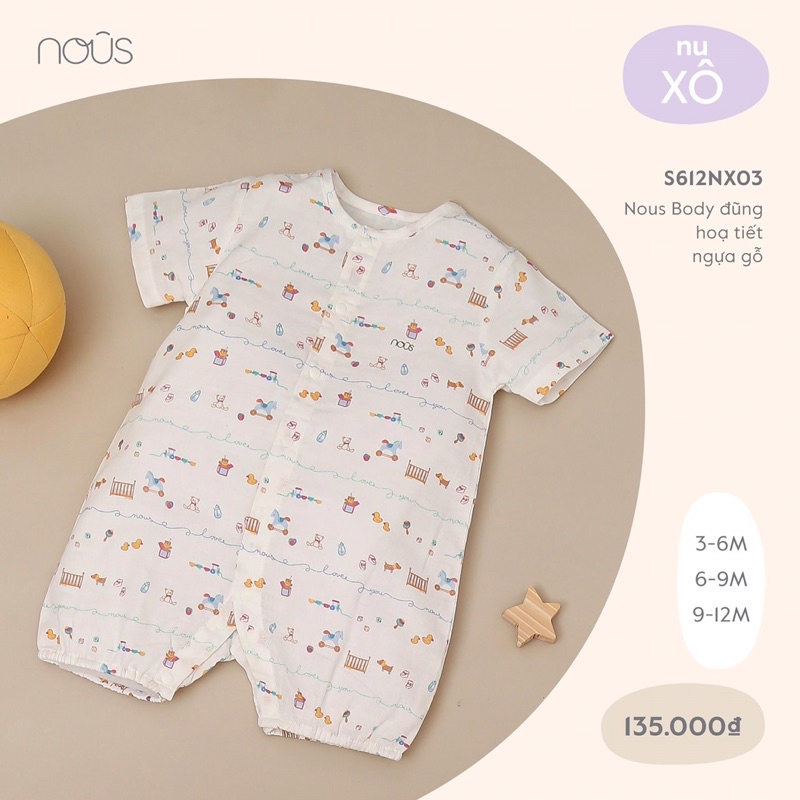 NOUS - BODYSUIT CHẤT XÔ MỀM MẤT CHO BÉ