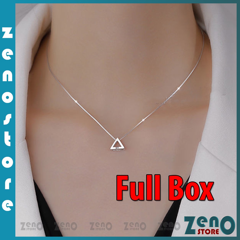 Vòng cổ mặt tam giác cá tính (full box) DC17, dây chuyền hợp kim phong cách Hàn Quốc