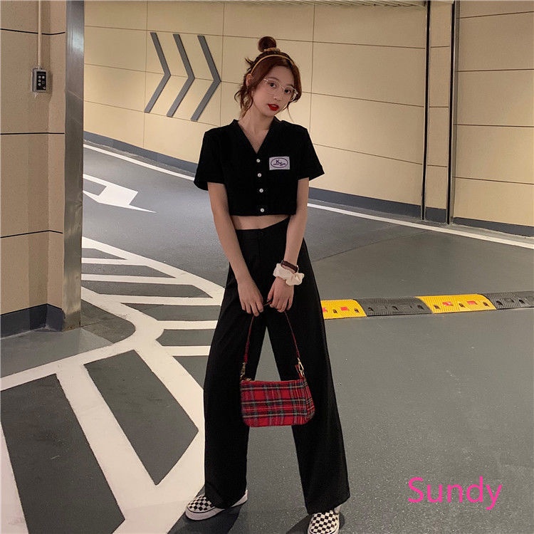 Áo Croptop Màu Trơn Cổ Chữ V Thời Trang Mùa Hè Ngọt Ngào Cho Nữ