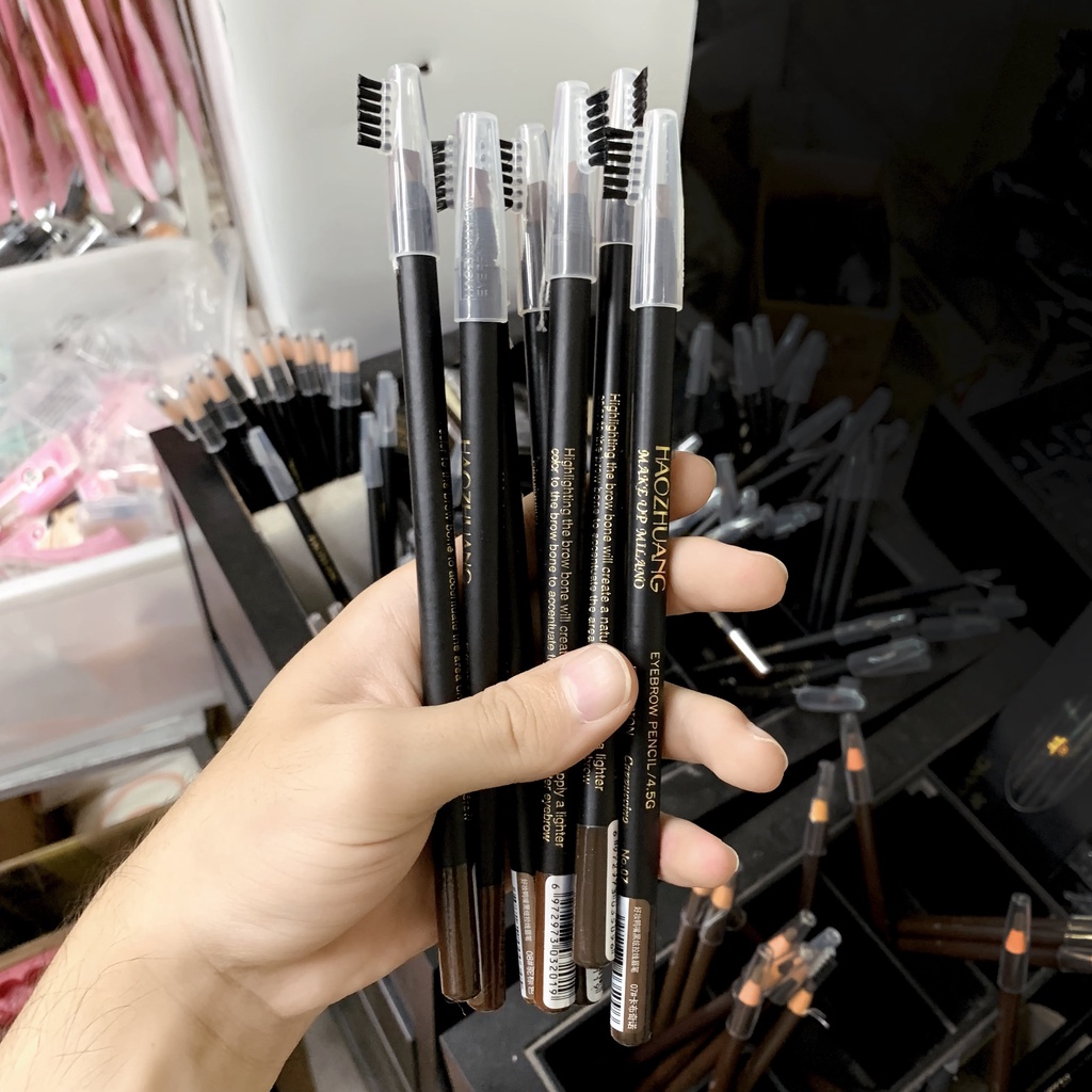 Chì xé kẻ mày phẩy sợi Haozhuang Make Up Milano Eyebrow Pencil Precicion