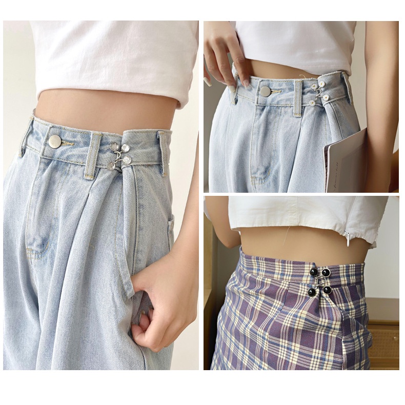 Nút Kim Loại Hình Hoa Cúc Có Thể Điều Chỉnh Gắn Eo Quần Jean