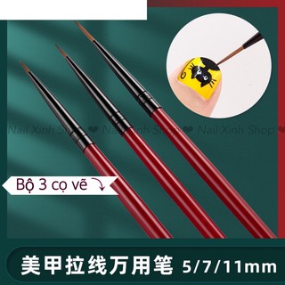 Set 3 cọ vẽ nail cho dân làm móng nghệ thuật