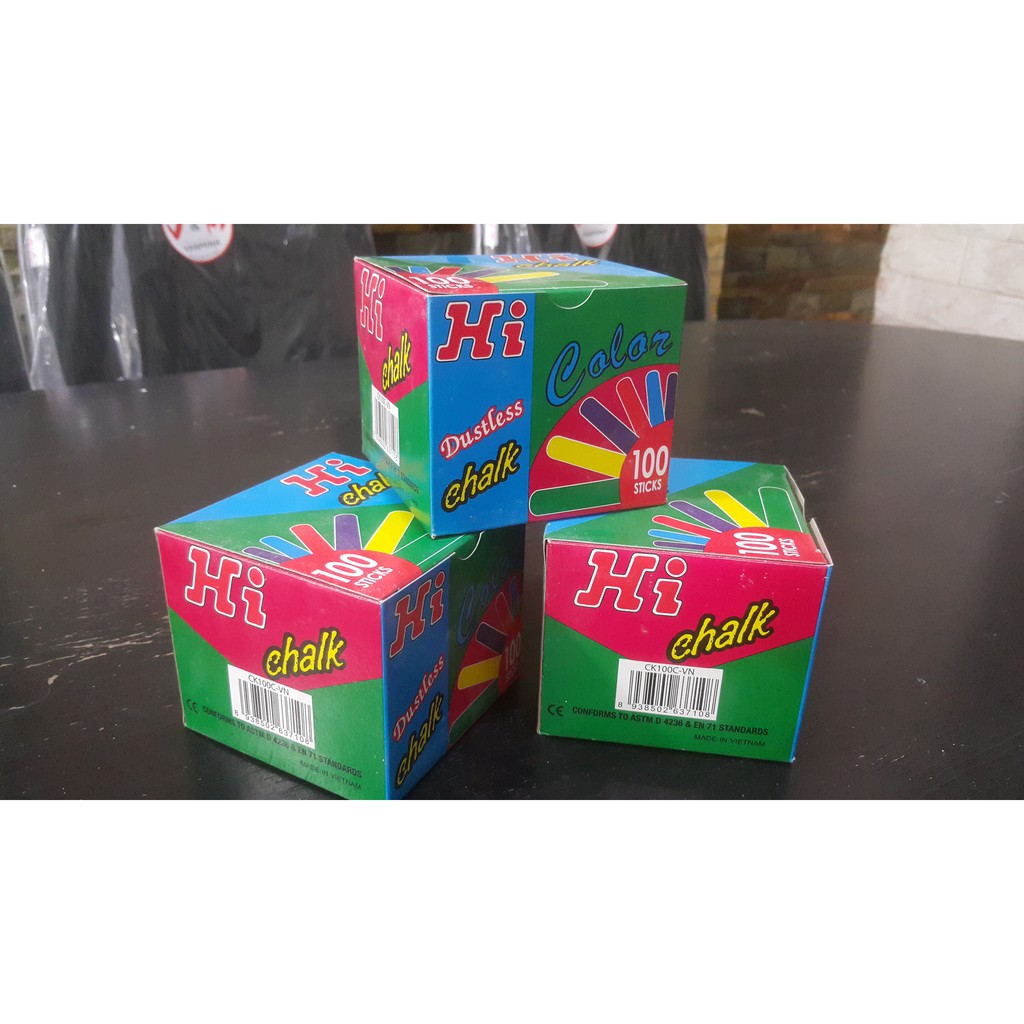 Phấn viết bảng - phấn không bụi HI CHALK - 5 màu