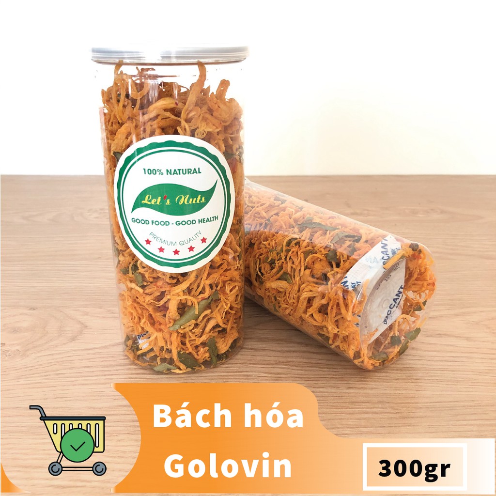  Khô gà lá chanh Let's Nut cay hũ 300gr ăn vặt