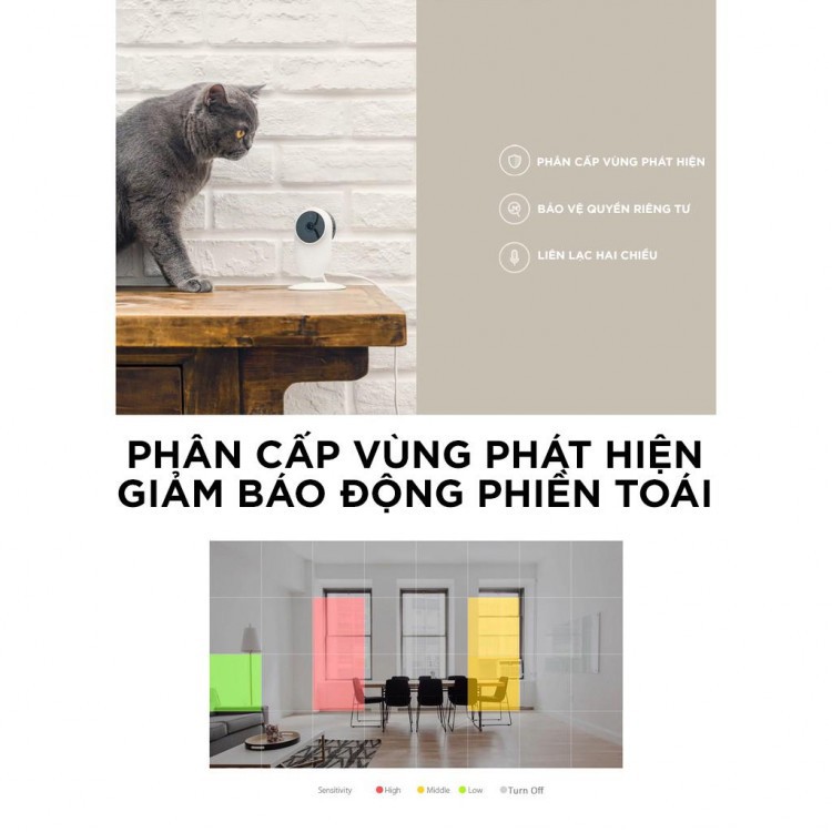 Camera quan sát Xiaomi Mijia FullHD 1080p 130 độ Basic version 2021 Quốc Tế có hồng ngoại xem đêm