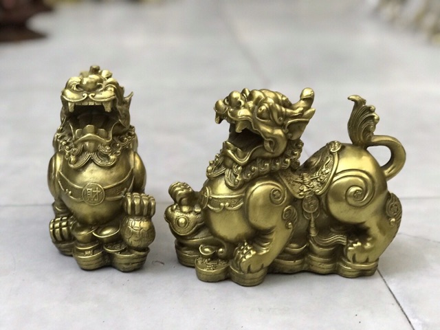 Cặp tỳ hưu như ý chiêu tài vật phẩm phong thủy tài lộc bằng đồng