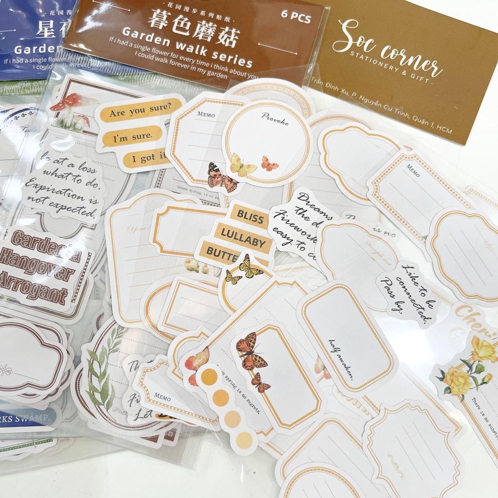 (Video) Note dán nhãn Garden walk series - 6 tờ