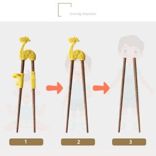 Đũa gỗ bé tập gắp