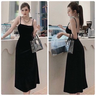 ĐẦM MIDI NHUNG HAI DÂY