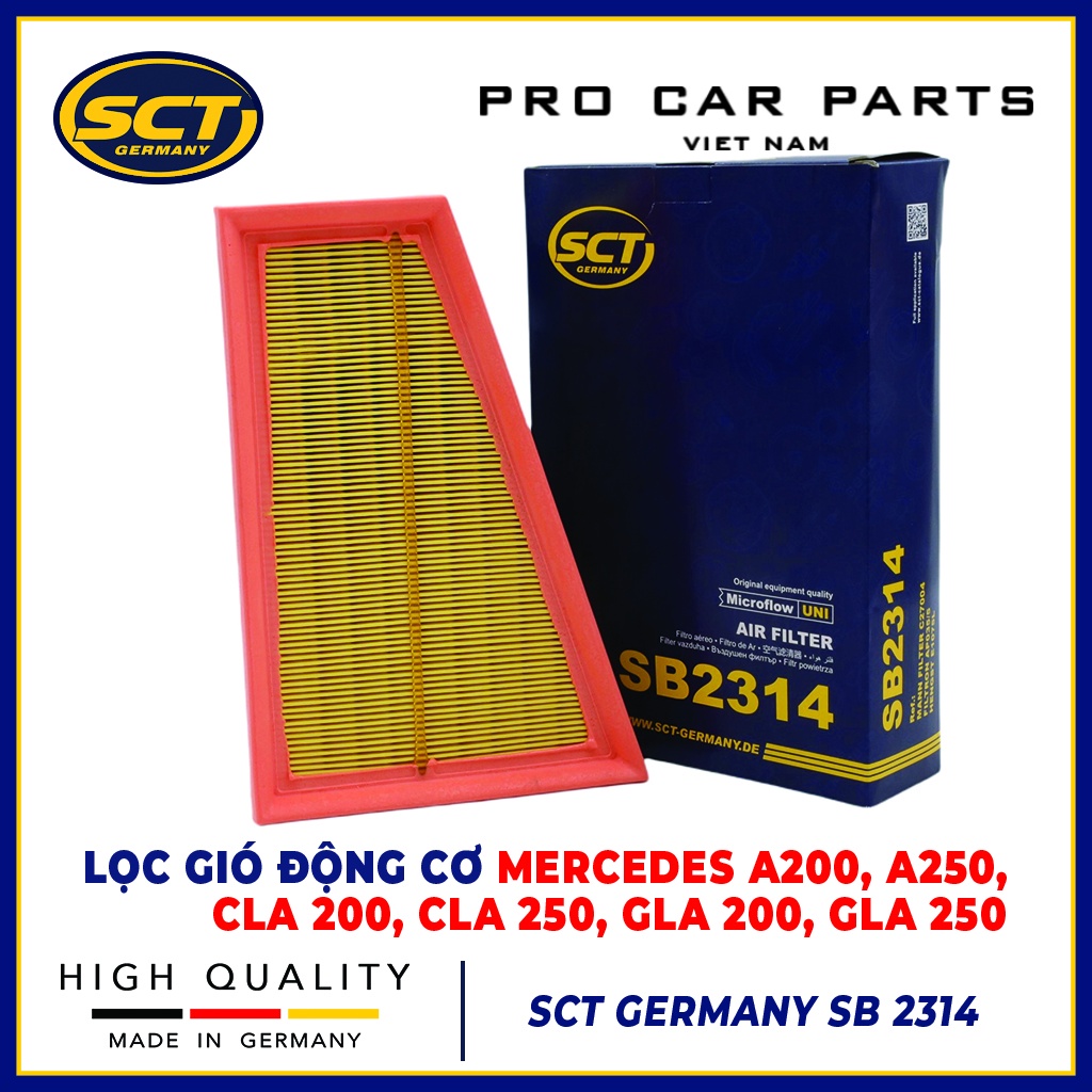 Lọc Gió Động Cơ Mercedes A200, A250, CLA 200, CLA 250, GLA 200, GLA 250  SCT GERMANY SB 2314