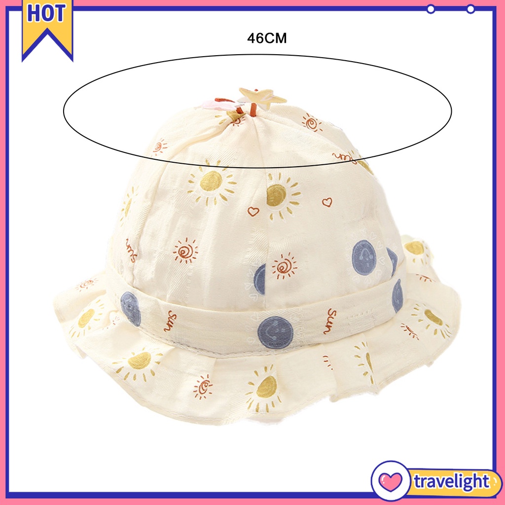 Mũ bucket chống nắng in họa tiết hoạt hình thân thiện với da em bé