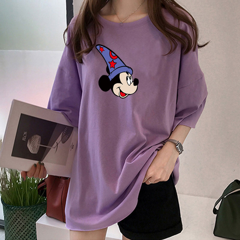 NRVP Áo Thun Dáng Rộng In Hình Thời Trang Hàn Quốc Cho Nữ