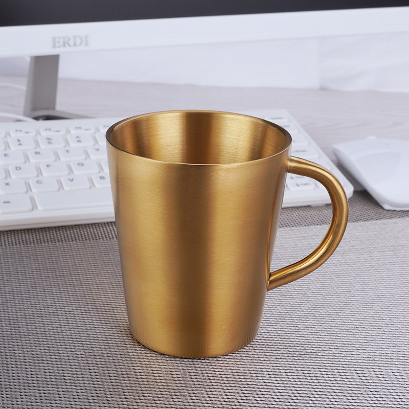 Cốc Uống Nước Inox Màu Vàng Giữ Nhiệt, Ly Inox Uống Nước Giữ Nhiệt Bằng Inox 304,An Toàn Cho Sức Khỏe,Dùng Uống Cafe Trà