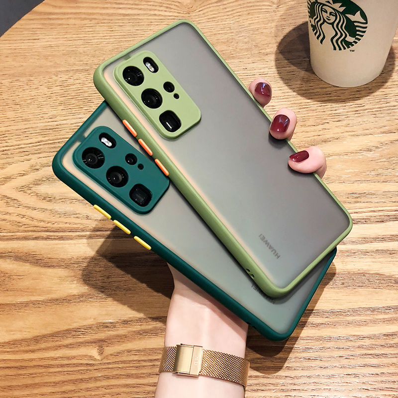 Ốp điện thoại cứng mặt nhám trong suốt chống sốc dành cho Huawei P40 Pro Plus P30 P20 Pro 5G 4G 2022