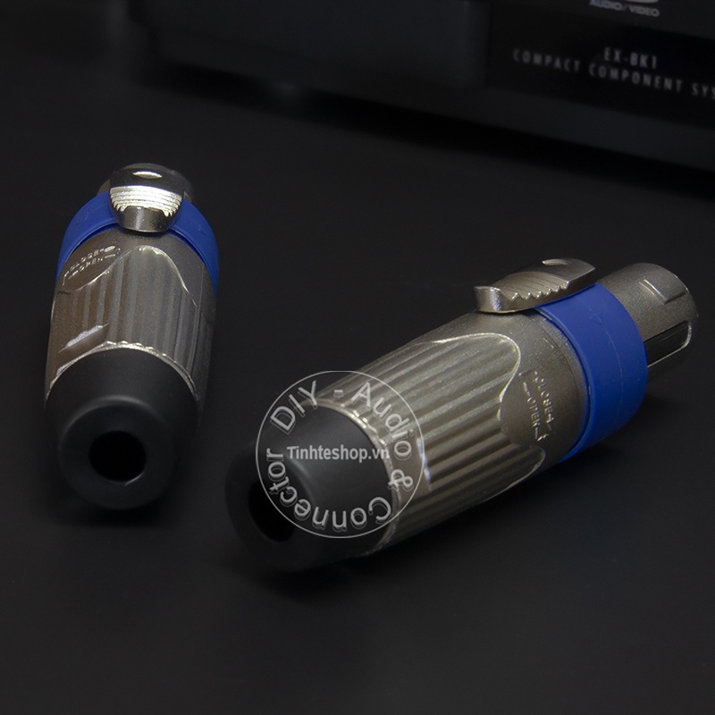 Jack loa 4pin đực nhân đồng mạ bạc 1 chiếc - Speakon 4pin male jack plug