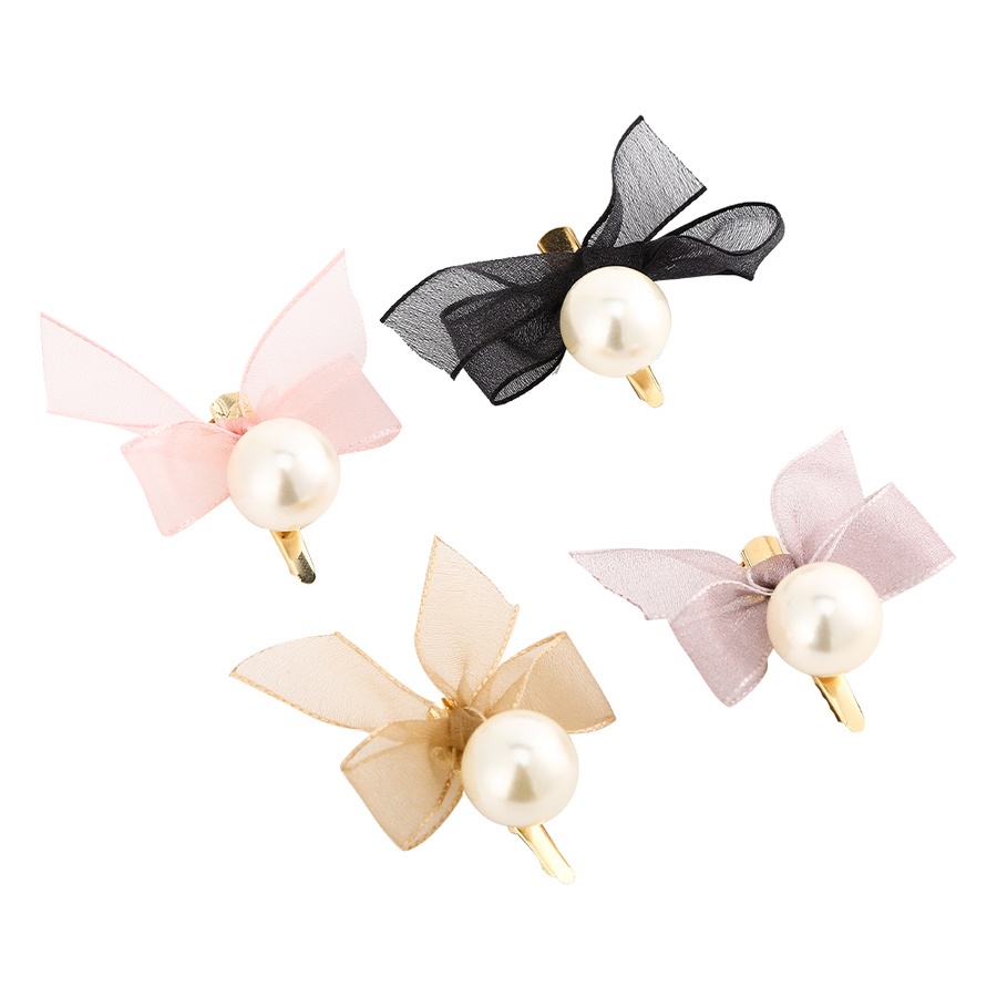 Kẹp tóc hình nơ đính ngọc trai xinh xắn dành cho nữ