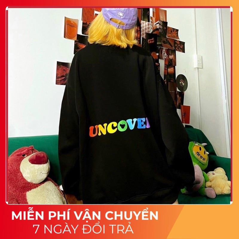 Áo Sweater nam nữ chất nỉ ngoại mềm mịn from rộng unisex ovesize đến 68kg mặc vừa in chữ Uncover phong cách Hàn BTZ 123