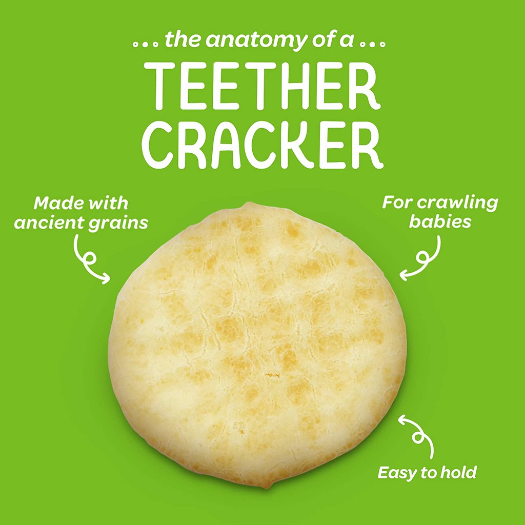 (Hàng air - Đủ bill) Bánh ăn dặm Happy Baby Teether Crackers cho bé từ 9 tháng tuổi