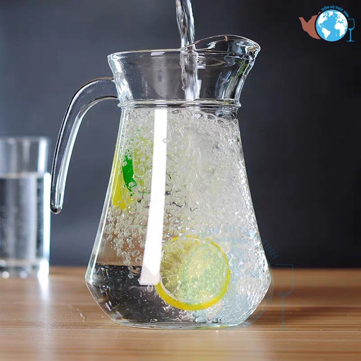 Bình rót nước mỏ vịt 1300ml GLASS JUG, bình thuỷ tinh đựng nước pha trà, đựng nước giải khát