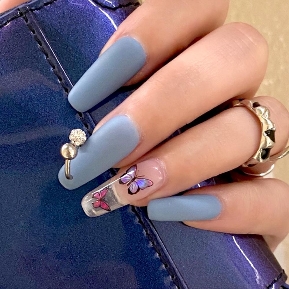 QQMALL Keo Dán Móng 3D Trang Trí Lưng