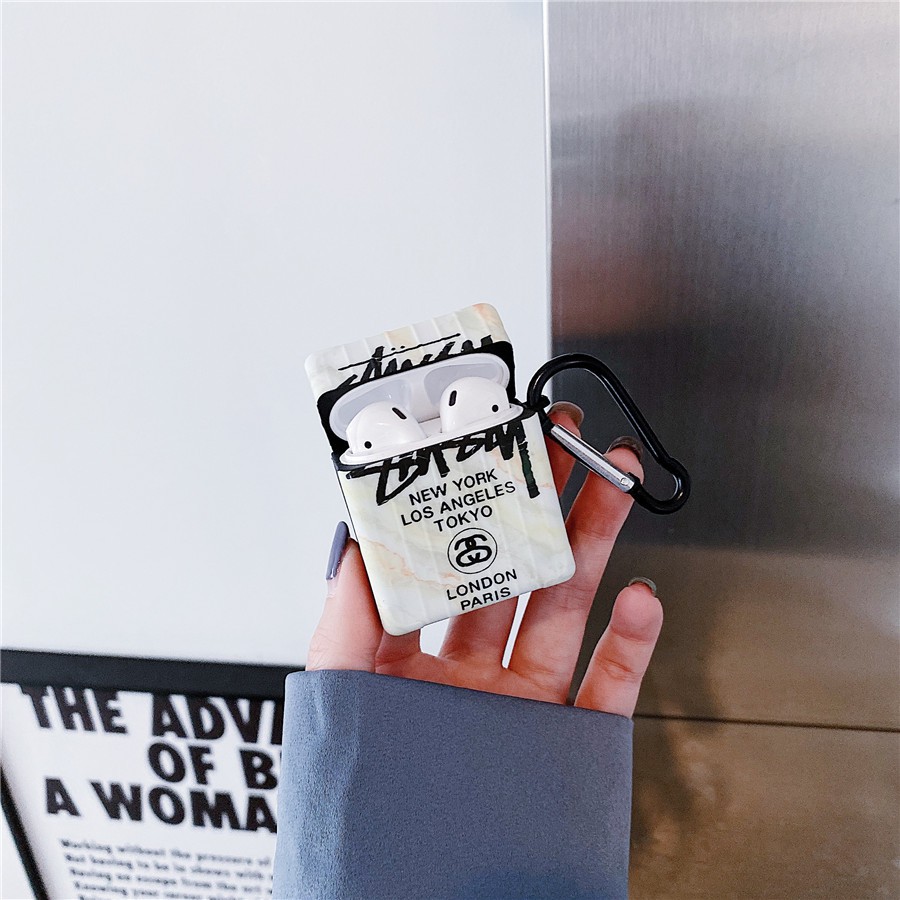 Vỏ Bảo Vệ Hộp Sạc Tai Nghe AirPods Pro 3 gen3 AirPods 2 Bằng Silicon Hình Stussy Thời Trang Ốp