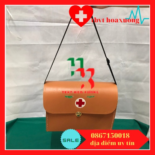 [Hàng Cao Cấp] Túi Cứu Thương Y Tế -Túi Cứu Thương Chữ Thập Cỡ Đại 35x27x12cm - Màu Da Bò