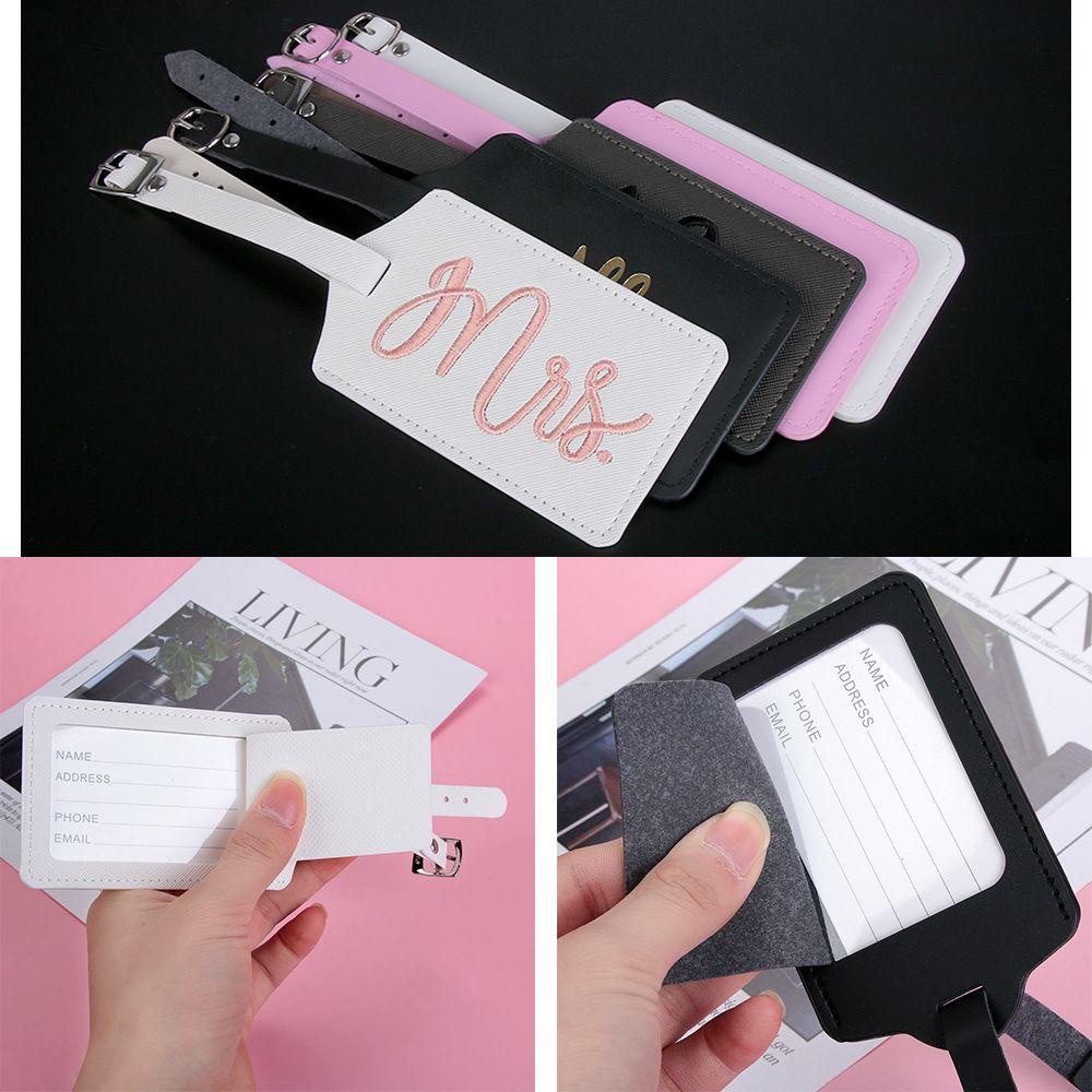 Thẻ đeo hành lý UUMIR bằng da in chữ Mr &amp; Mrs cao cấp