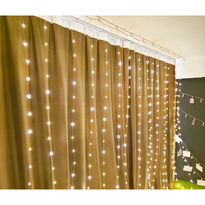 Đèn Rèm Led Nháy Hạt Mưa 3x2m/3x3m, Đèn Nháy Phòng Ngủ, Ban Công, Sân Vườn