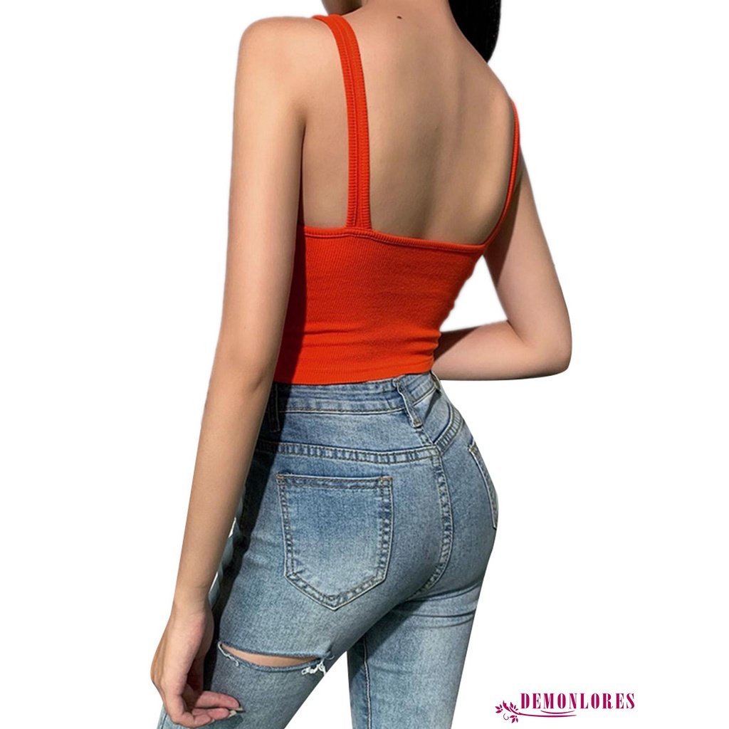 Áo Croptop Sát Nách Thiết Kế Cổ Chữ V Quyến Rũ