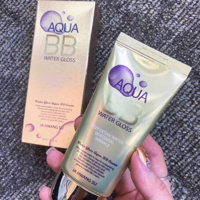 KEM TRANG ĐIỂM BB AQUA WATER GLOSS JA HWANG SU 50ml - kem nền da khô