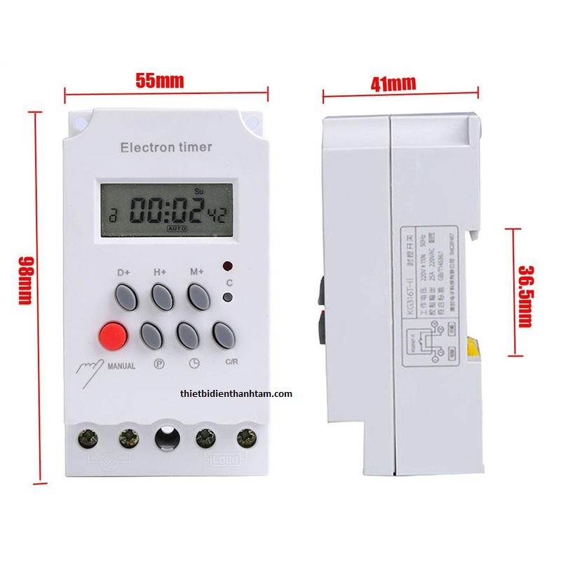 Công tắc hẹn giờ bật tắt theo thời gian thực-Electron Timer KG316T-II