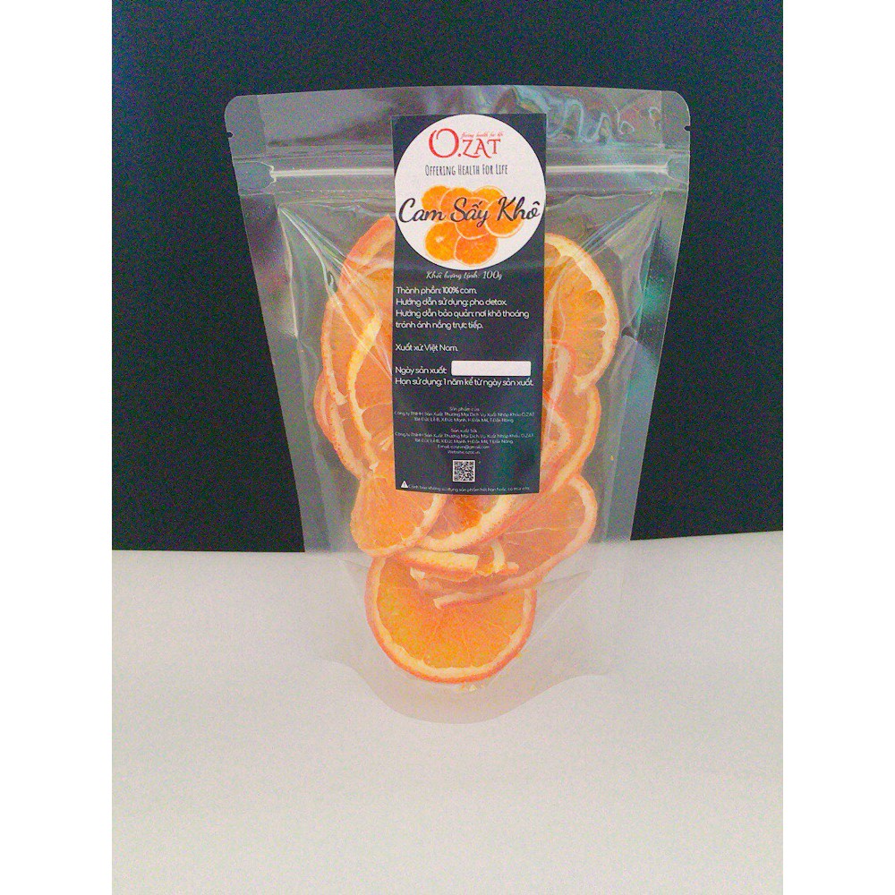 Cam vàng sấy khô bể OZAT FOOD 100G - hàng bể phù hợp pha detox - tăng cường hệ miễn dịch