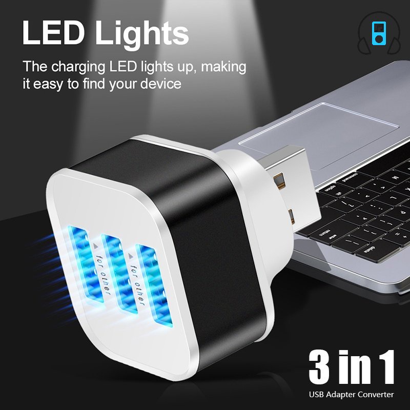 Bộ Chia 3 CổNg USB 2.0 Cho ĐiệN ThoạI MáY TíNh BảNg Laptop PC