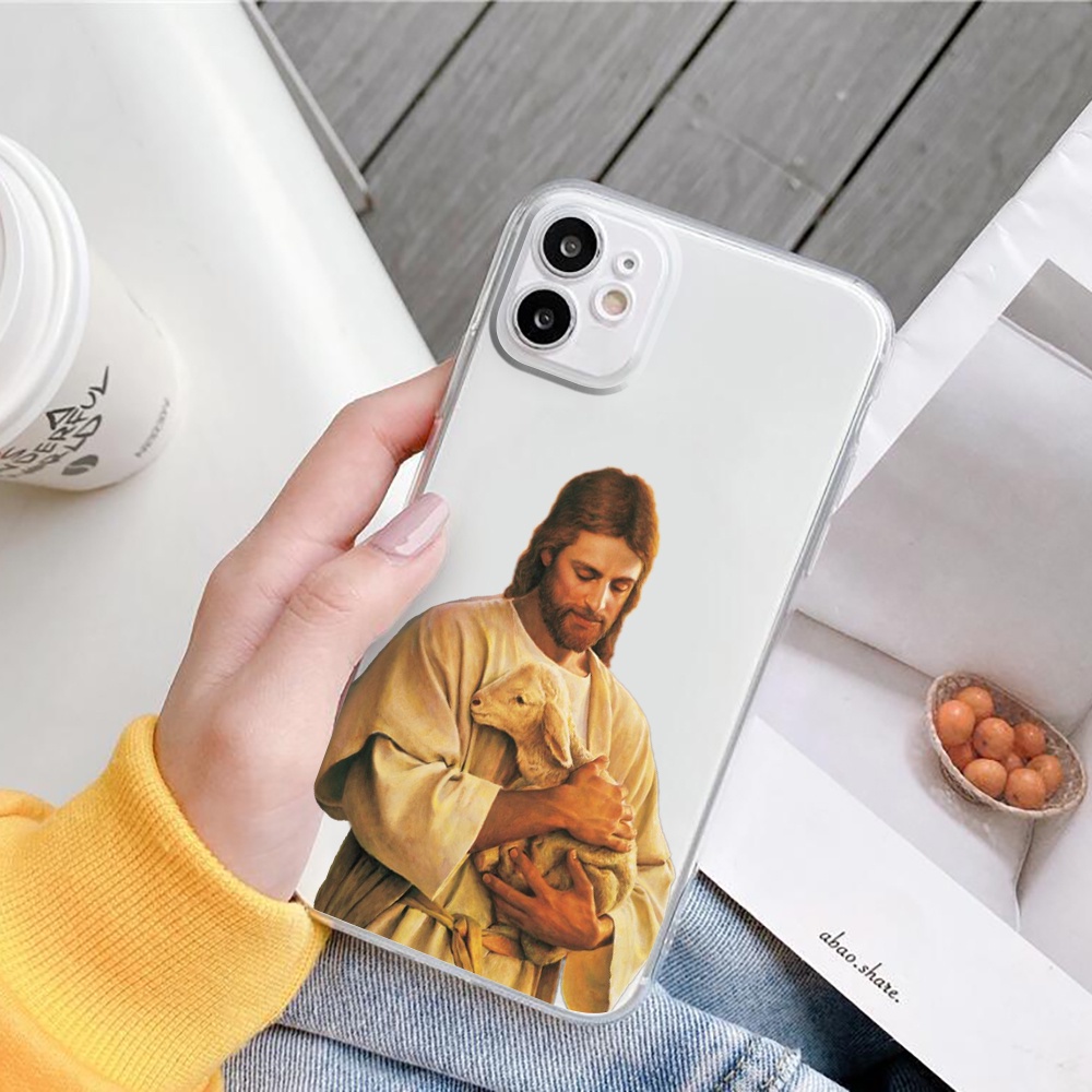 Ốp Điện Thoại Trong Suốt In Hình Chúa Jesus Cho iphone 6 / 6s 7 plus X XS XR XSMax 11pro 12 pro 13 promax