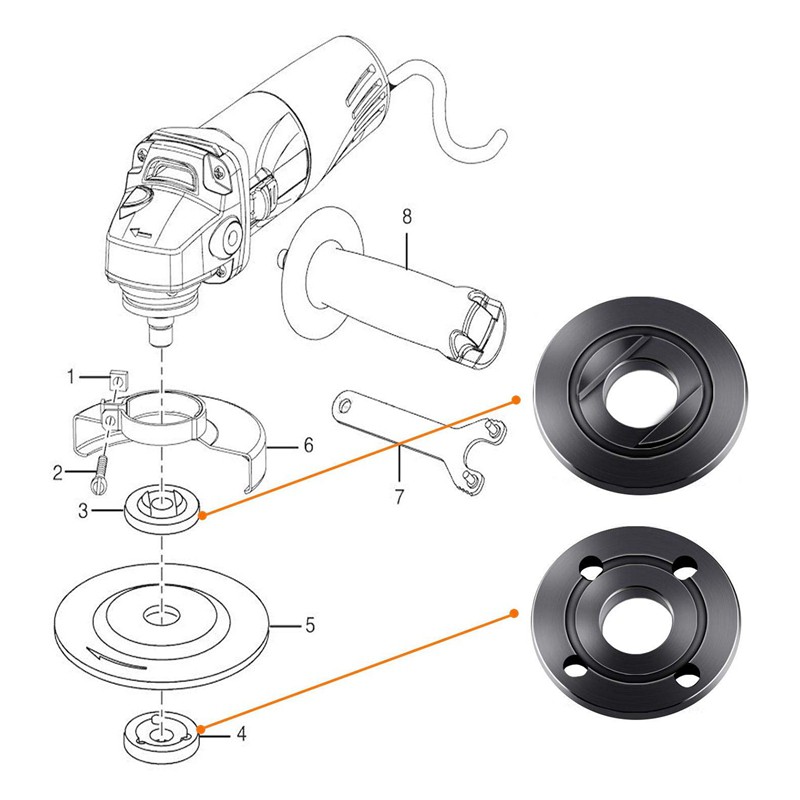 Bộ 6 Đai Ốc 5 / 8 Cho Dewalt Ryobi Makita 224399-1 9005bz 9015b