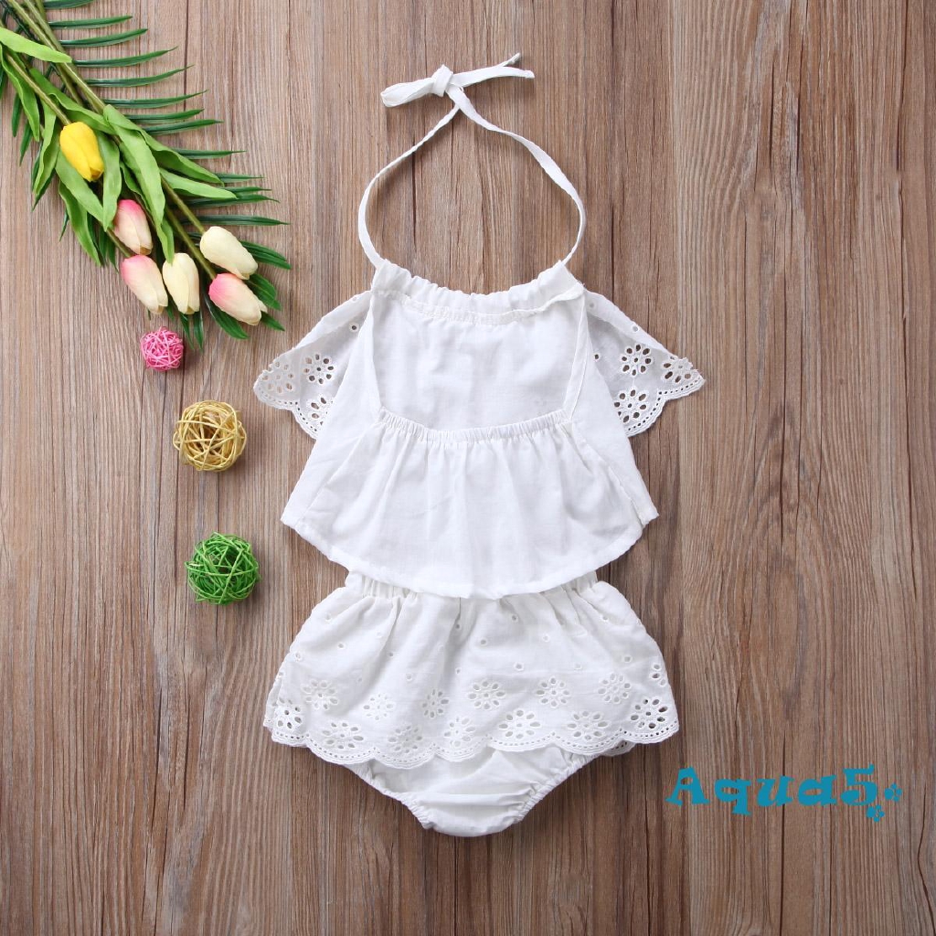 Áo cổ yếm kèm quần short mùa hè cho bé gái