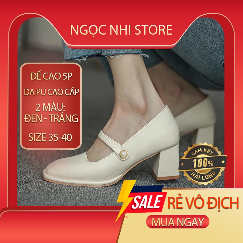 Giày cao gót style tiểu thư quai ngang