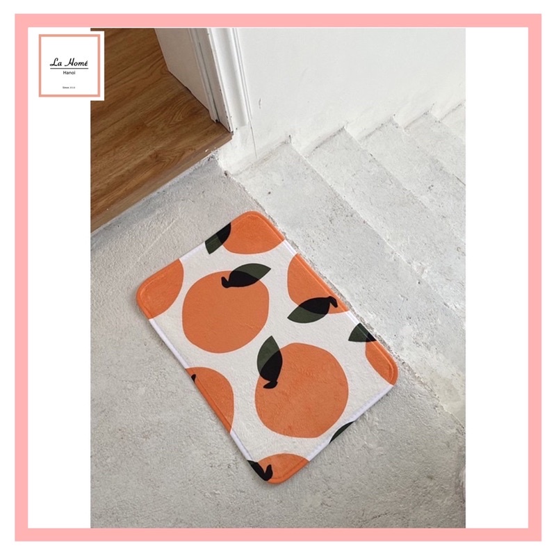 Thảm lau chân hoạ tiết vintage cao cấp chống trơn trượt trang trí nhà cửa