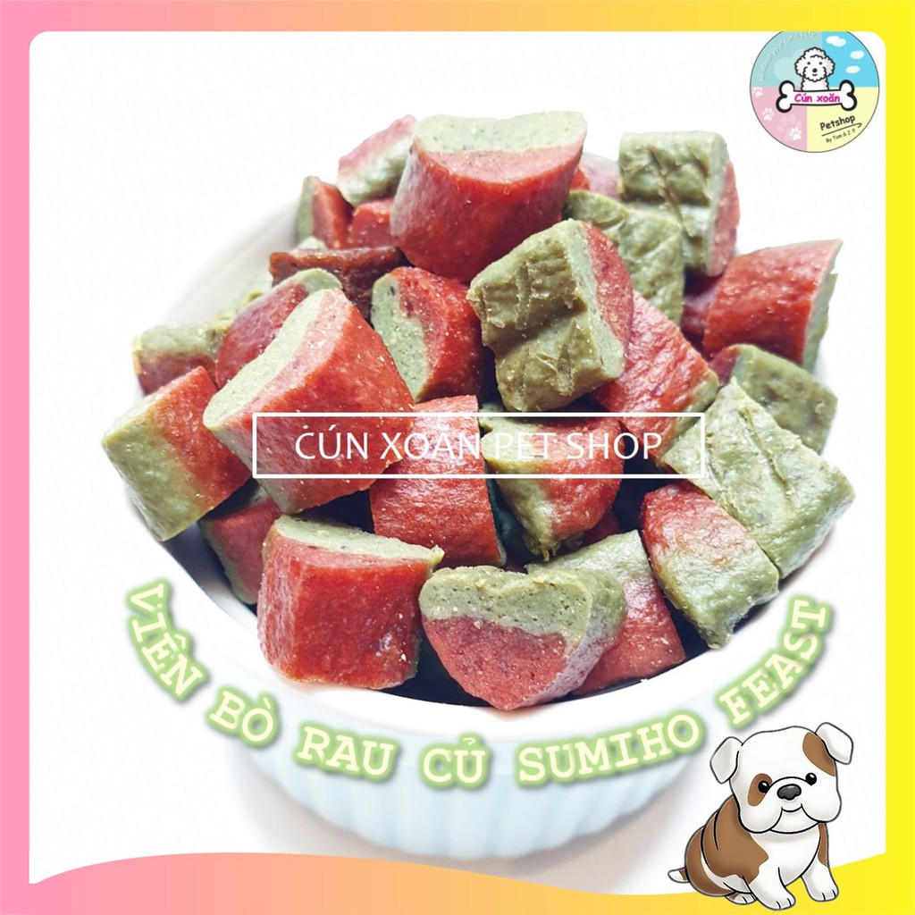 Bánh thưởng cho chó Sumiho Feast 🥦 Viên bò rau củ🥦 (100gr) thức ăn cho chó từ 2 tháng tuổi