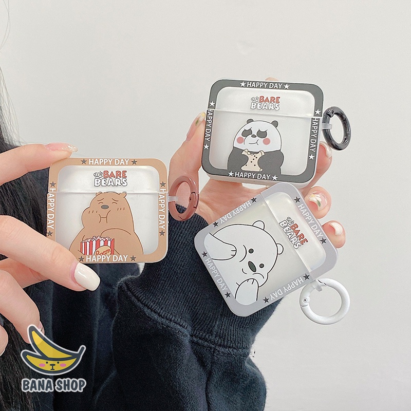 Case vỏ bọc bao hộp sạc bảo vệ tai nghe airpod 1 2 3 Pro hình anh em gấu bare bear Chúng tôi là gấu