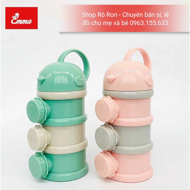 Bình chia sữa 3 ngăn EMMA KIDS - Hộp chia sữa, đựng đồ ăn dặm cho bé - Shop Rô Ron