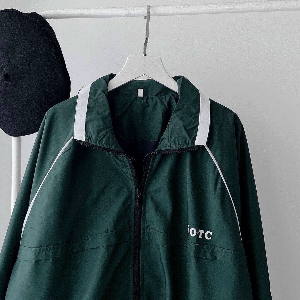 Áo Khoác Dù Nam Phối Viền Cổ Trắng Thiết Kế Cổ Bẻ In ROTC Form Rộng Mặc Đẹp Thời trang Siêu Hót NEW UNISEX