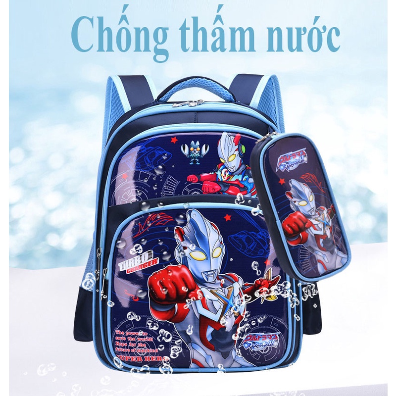 Balo cho bé trai chất đẹp, cặp sách học sinh cấp 1,2 hình siêu nhân cho bé trai tiểu học, trung học
