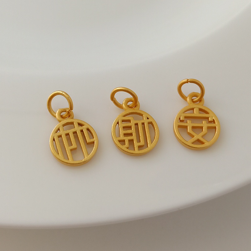 Mặt Dây Chuyền Thủ Công Mạ Vàng 18K Có Khóa Màu Vàng Đồng